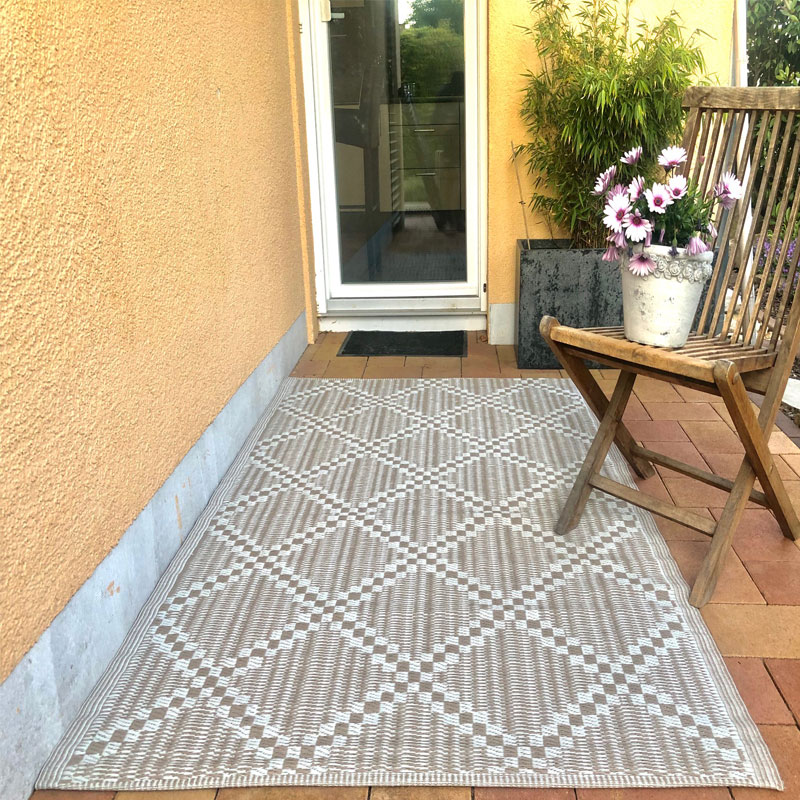 Outdoor Teppich Rautendesign 120x180cm