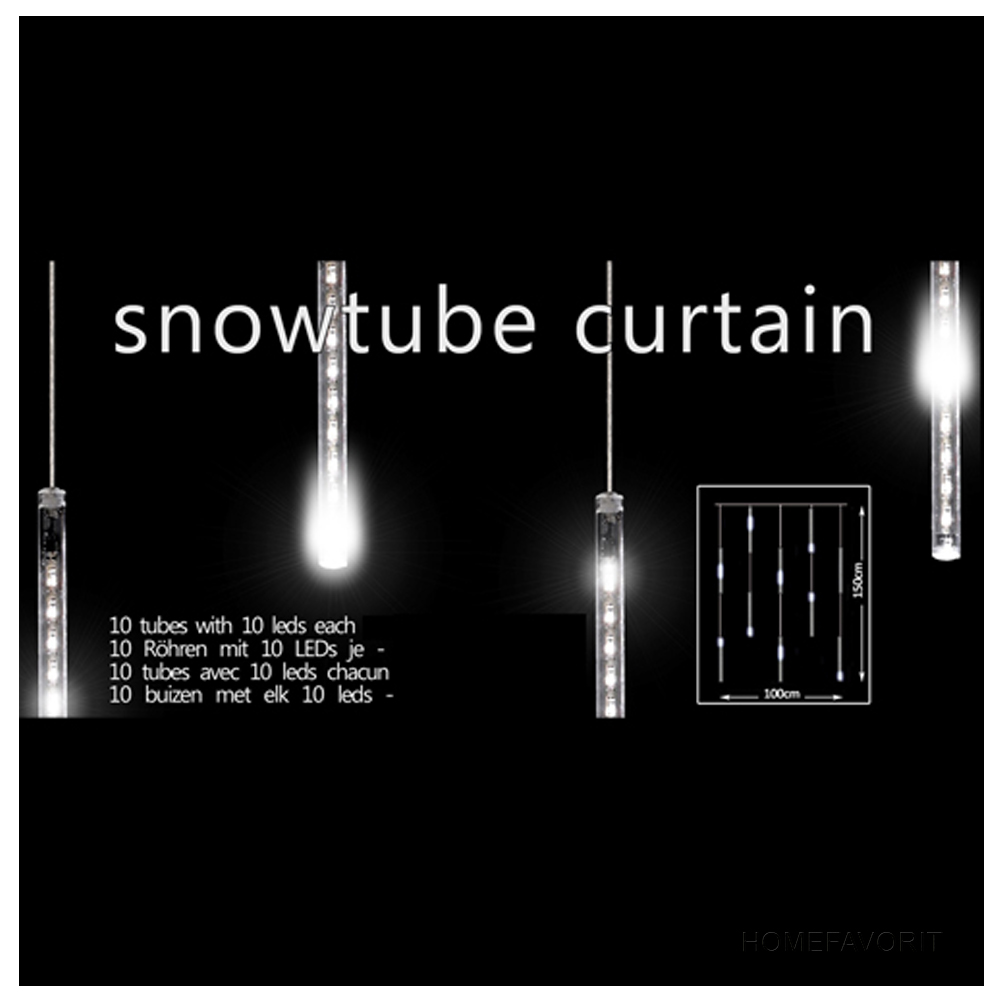 Lichterkette LED SnowTube Vorhang Snowfall mit Schneefall Effekt warmweiß 100x150cm
